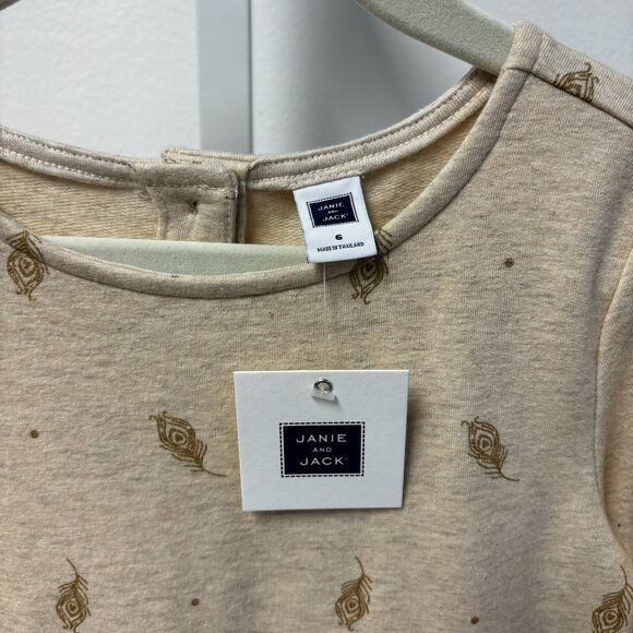 NWT 🪶Janie and Jack 🪶Beige Feather Dress - Picture 6 of 7